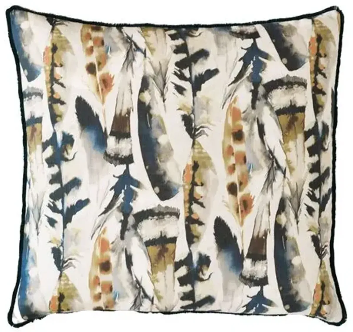 Budgie Watercolor Feather Pillow