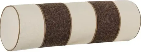 Bryce Striped Bolster Pillow - Bisque/Cocoa