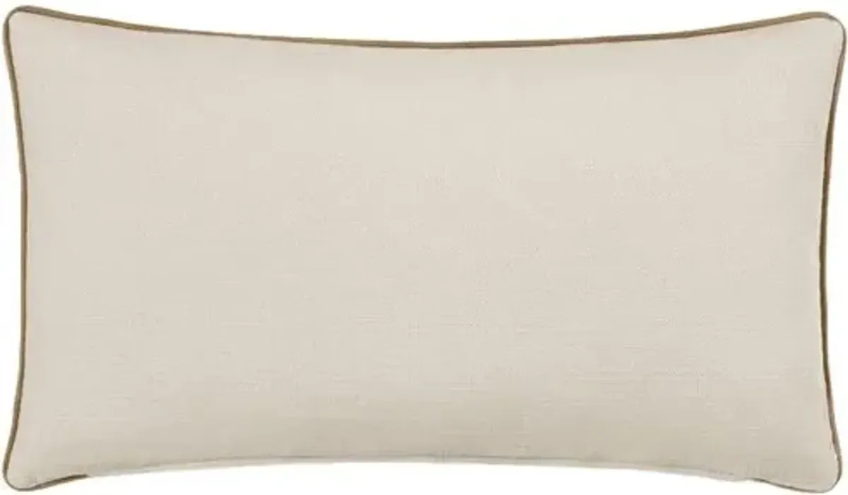 Bryce Faux Leather Arrow Pillow - Bisque/Saddle