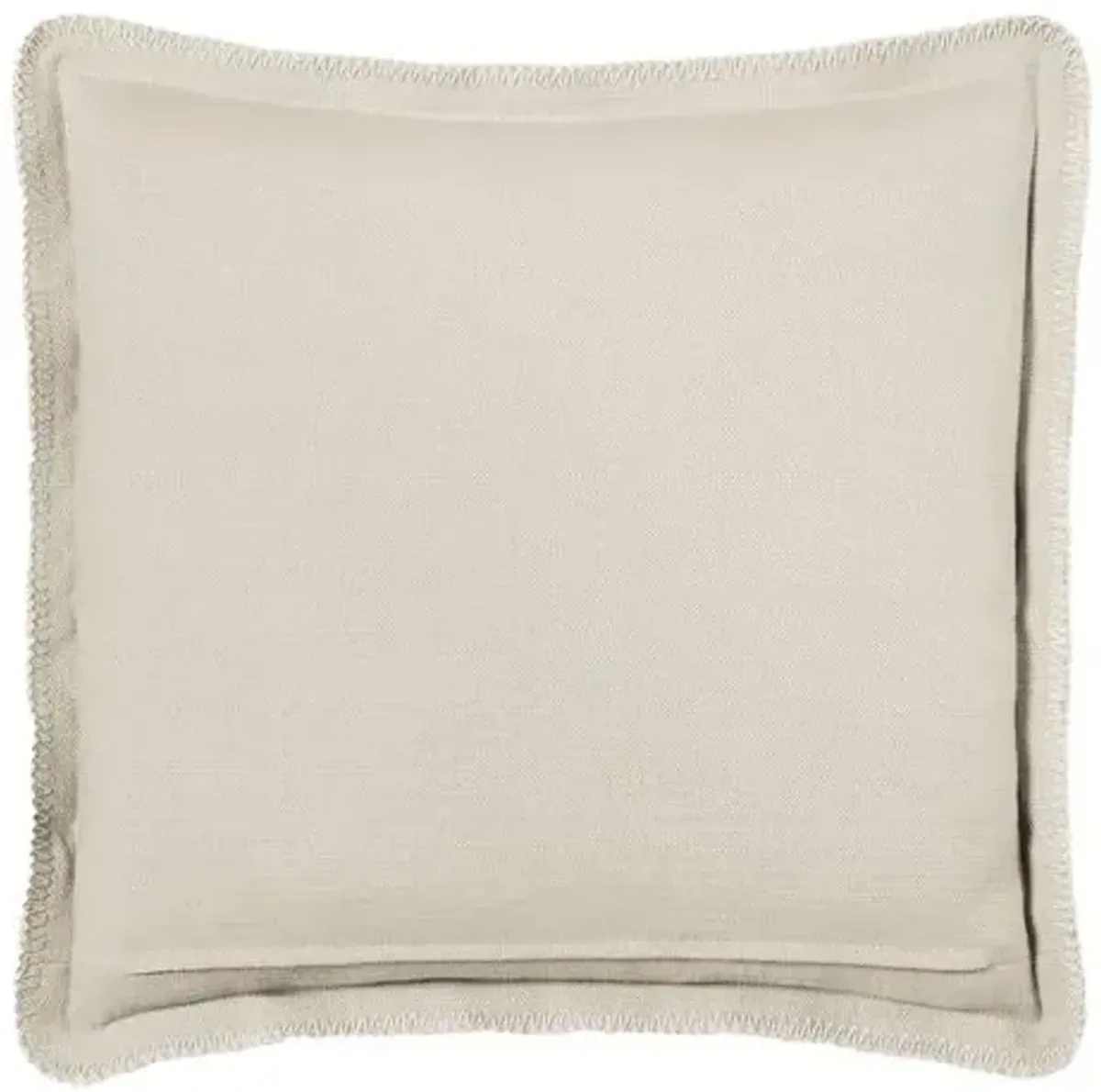 Bryce Faux Leather Flange Pillow - Saddle