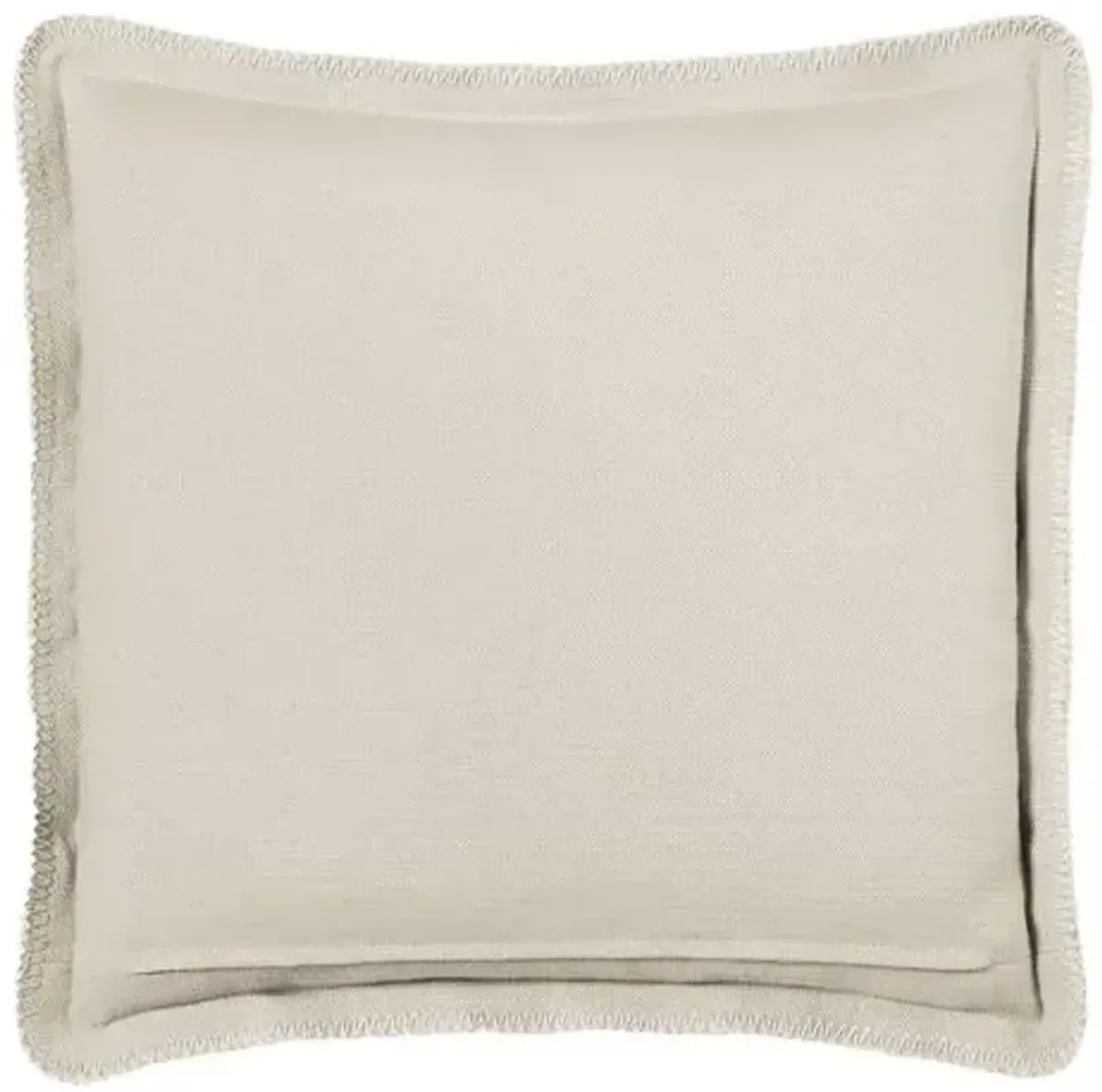 Bryce Faux Leather Flange Pillow - Saddle