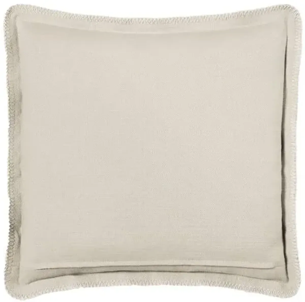 Bryce Faux Leather Flange Pillow - Saddle