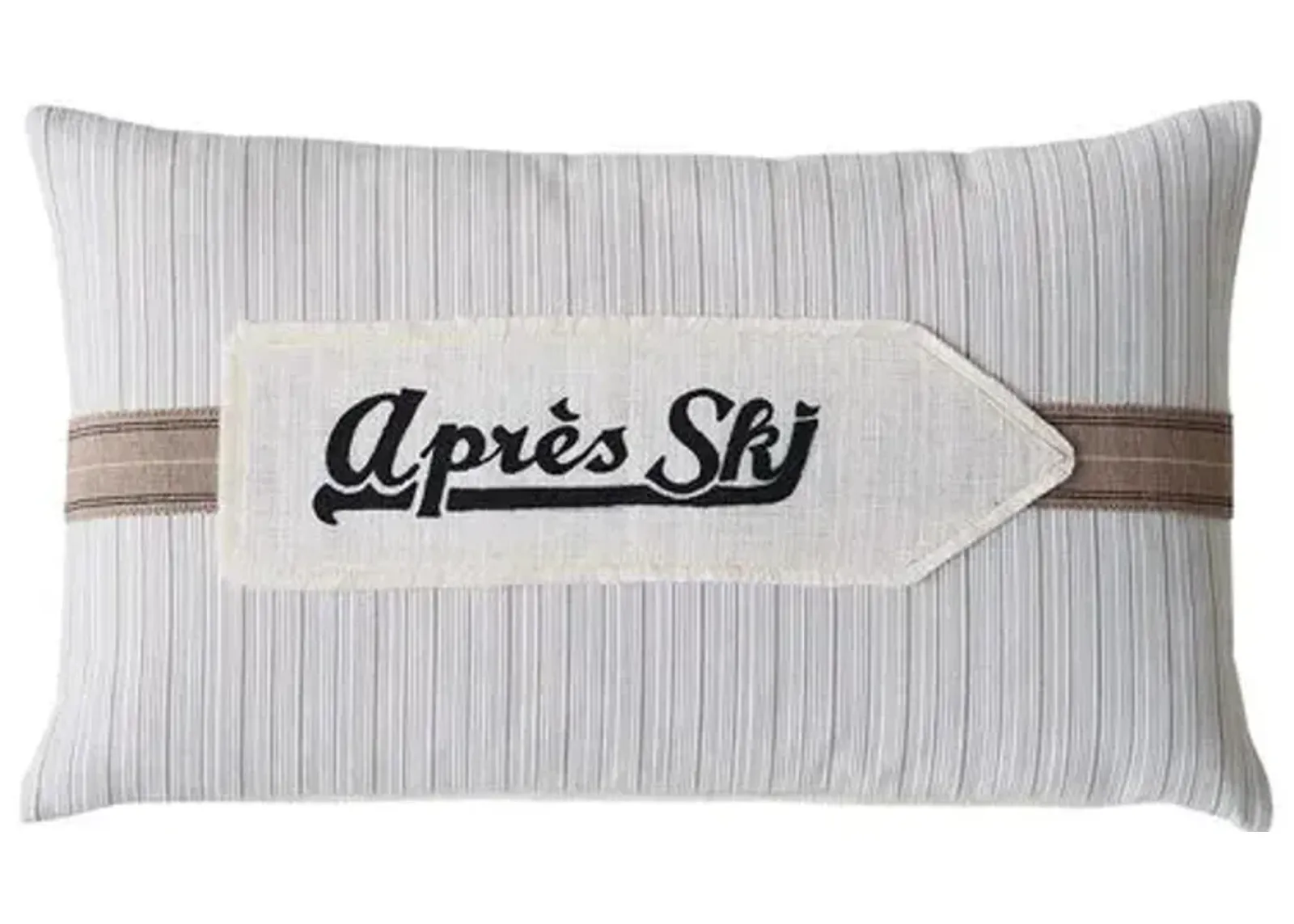 Bryce Apres Ski Pillow - Fawn Stripe/White - Handcrafted