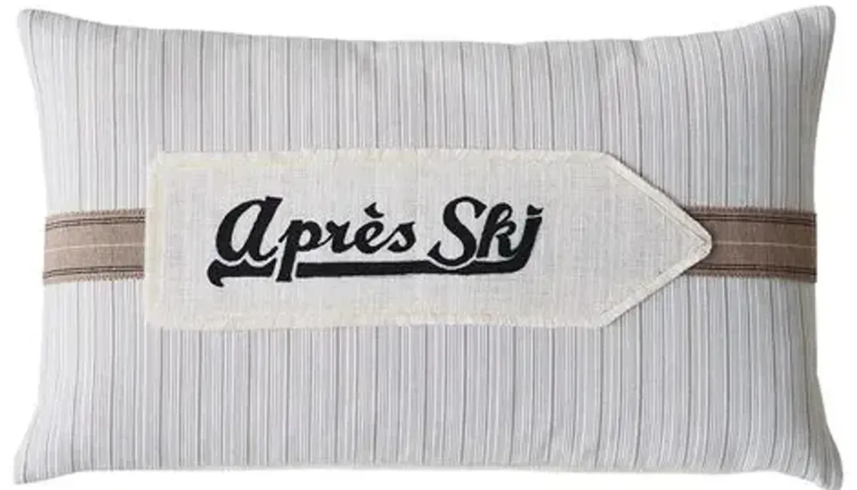 Bryce Apres Ski Pillow - Fawn Stripe/White - Handcrafted