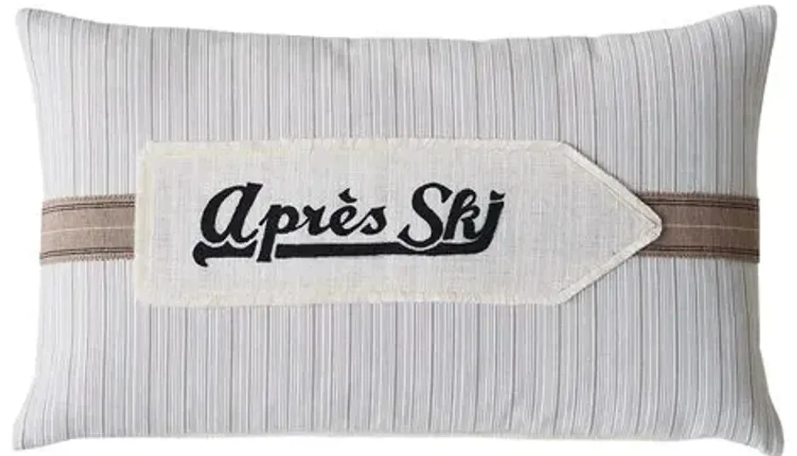 Bryce Apres Ski Pillow - Fawn Stripe/White - Handcrafted