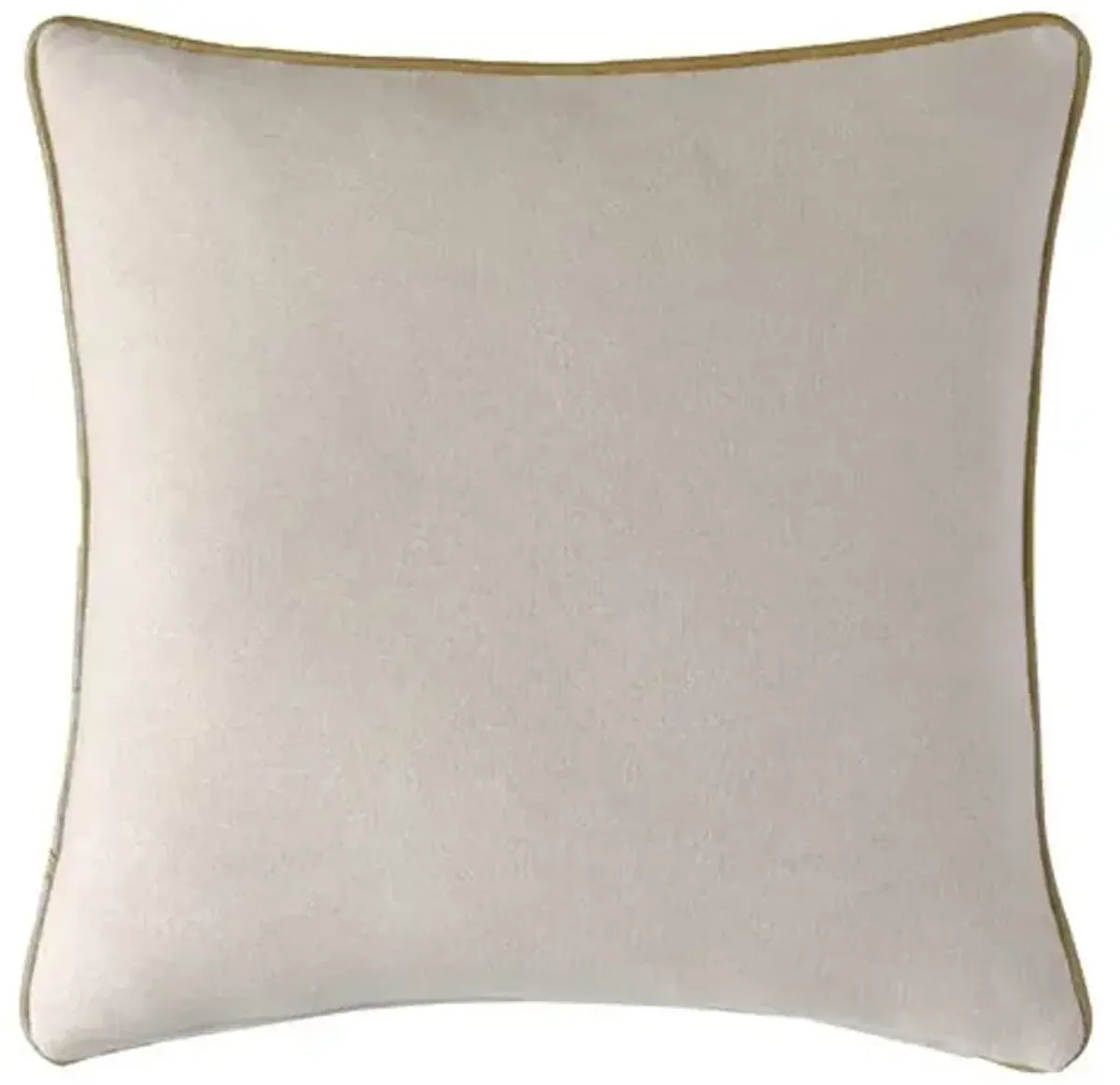 Asher Leather Welt Pillow - Bisque Flannel