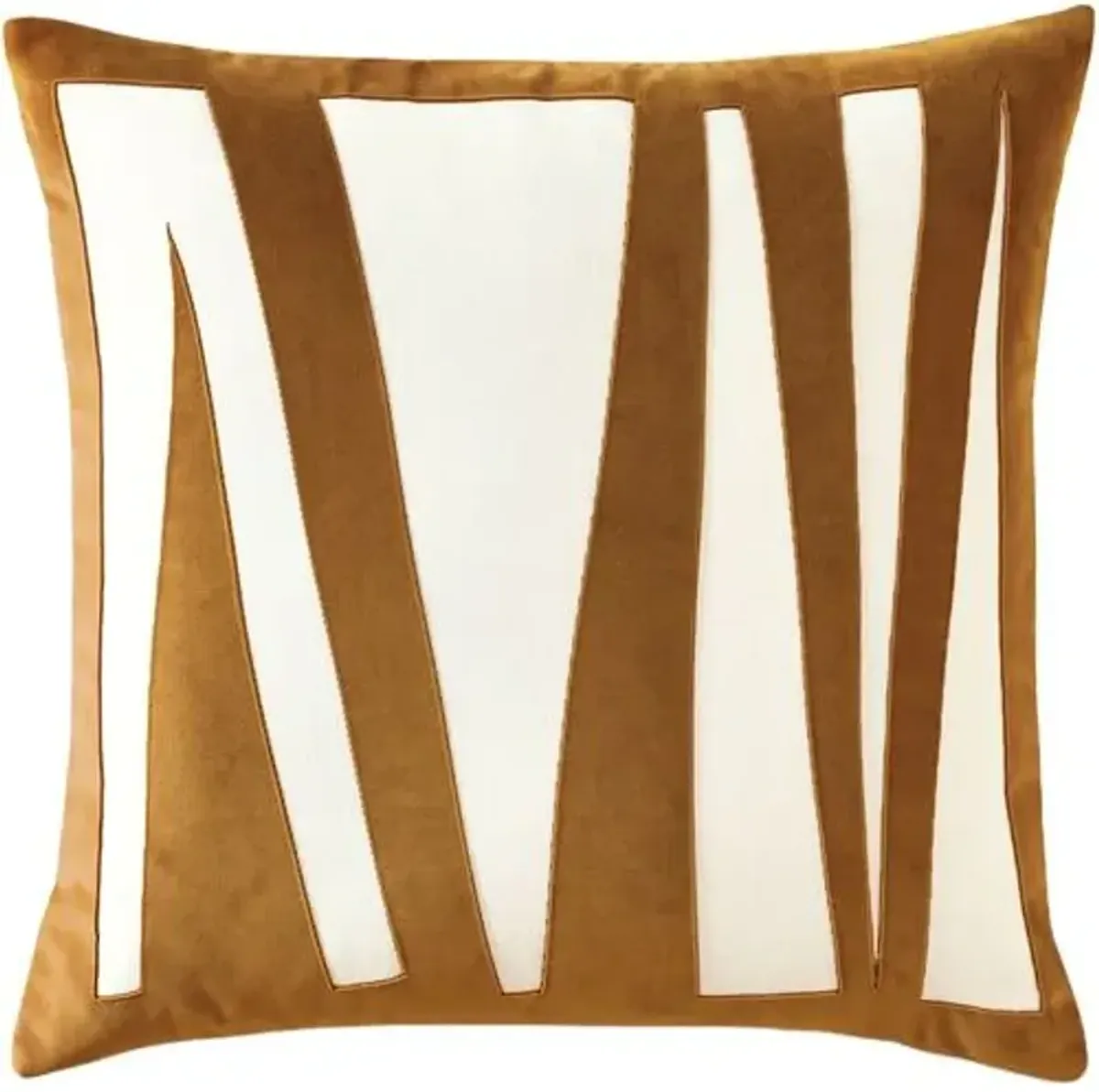 Asher Lasercut Velvet Pillow - Ivory/Gold