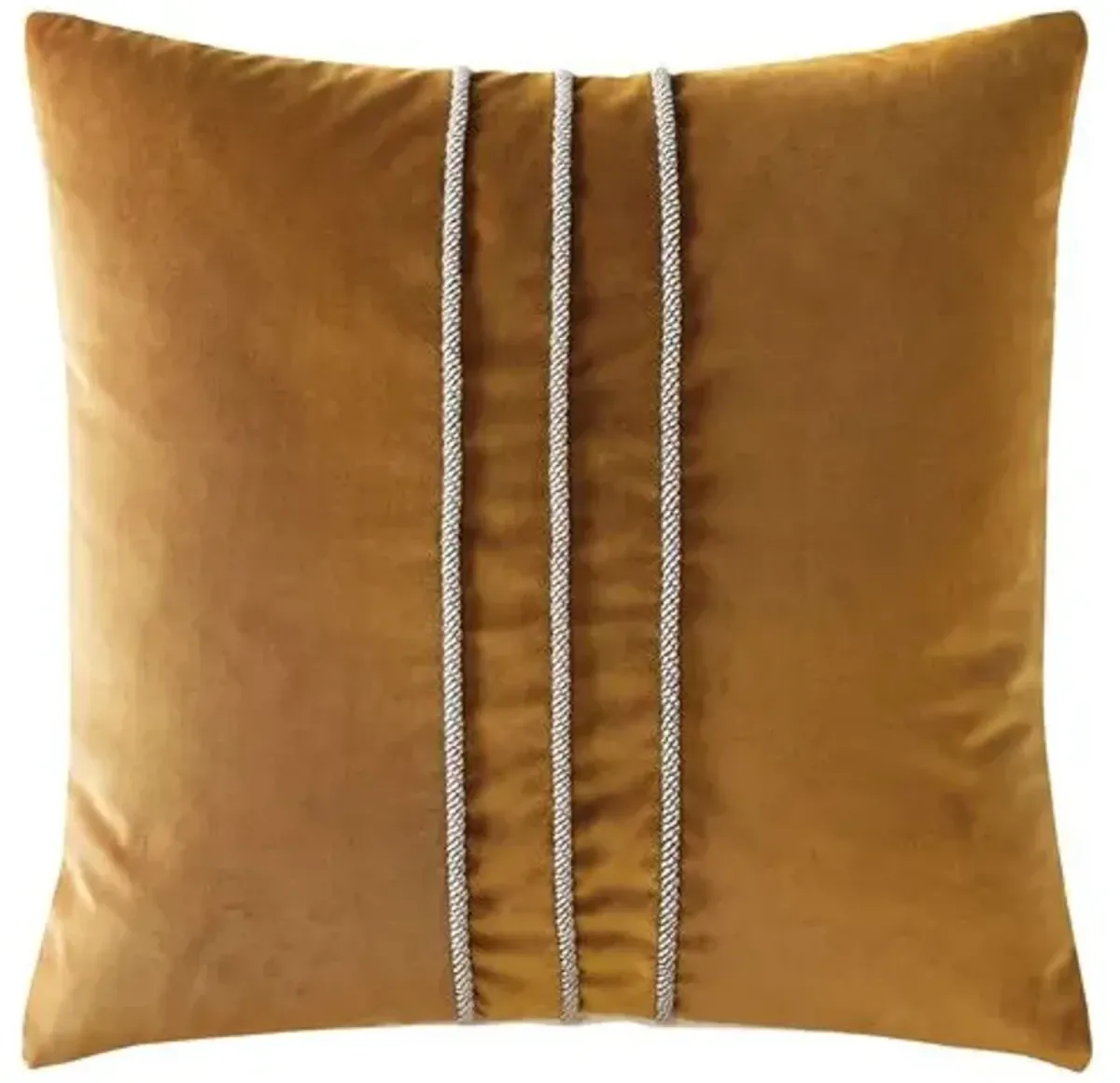 Asher Channeled Cord Velvet Pillow - Gold