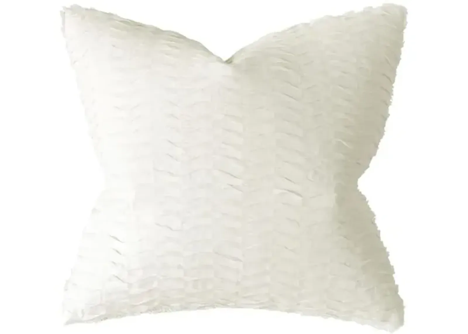 Asher Linen Pleated Pillow - Pearl/White