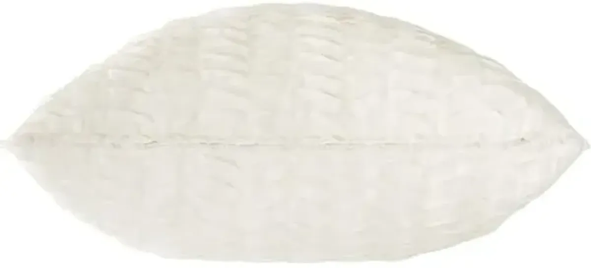 Asher Linen Pleated Pillow - Pearl/White