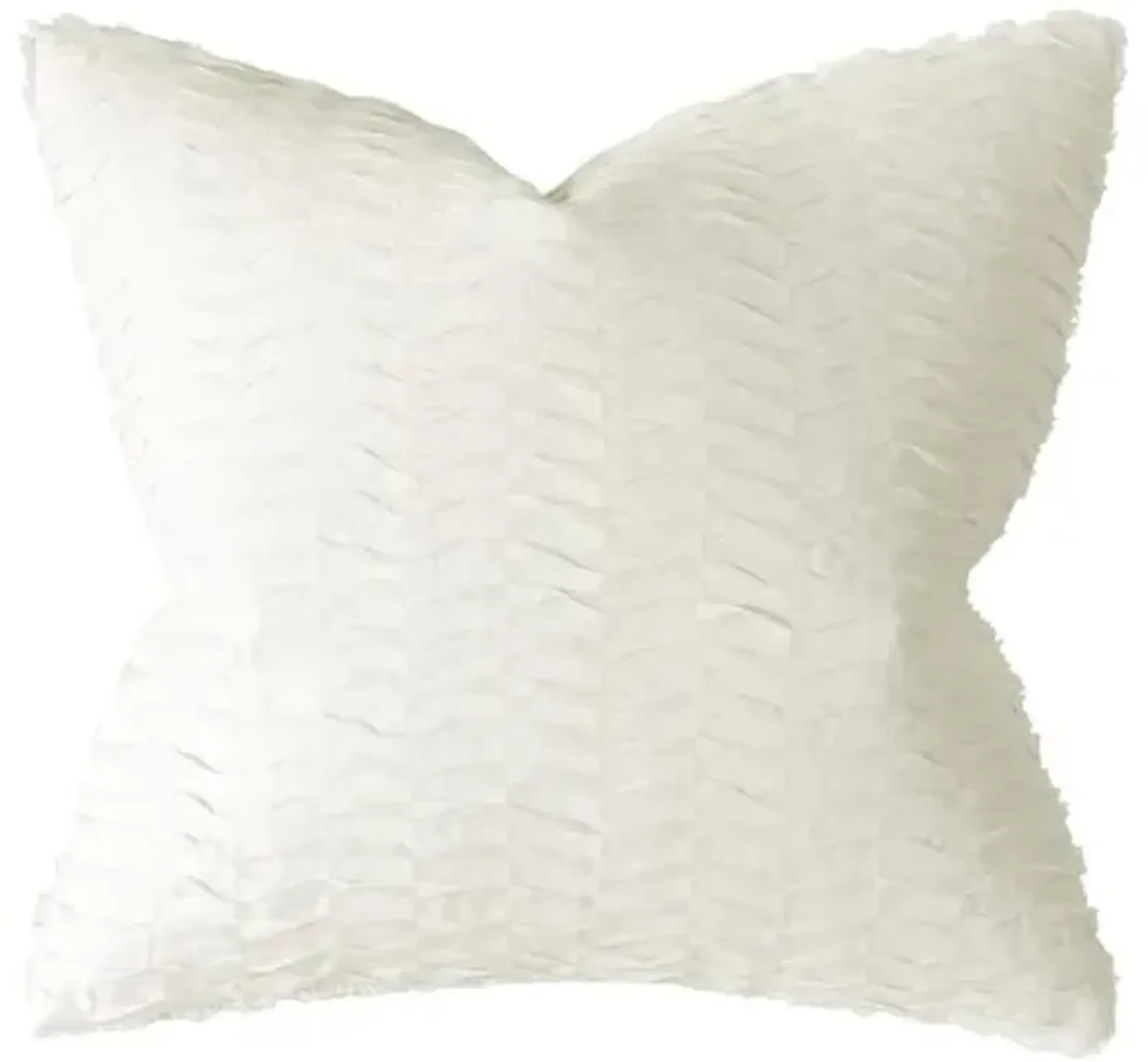 Asher Linen Pleated Pillow - Pearl/White