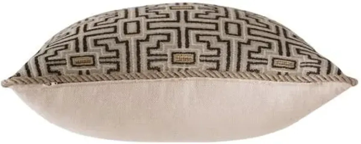 Asher Geometric Cord Pillow - Stone/Bisque