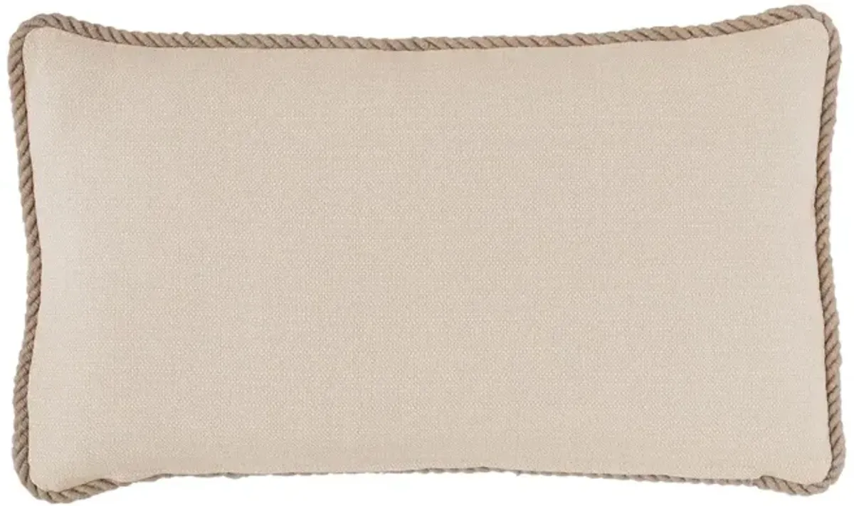 Asher Geometric Cord Lumbar Pillow - Stone/Bisque