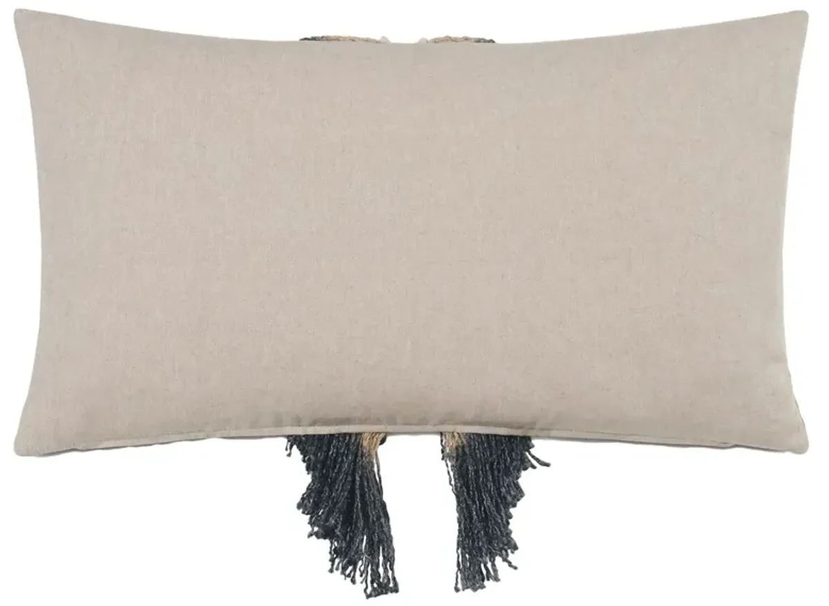 Delilah Bullion Fringe Lumbar Pillow, Beige