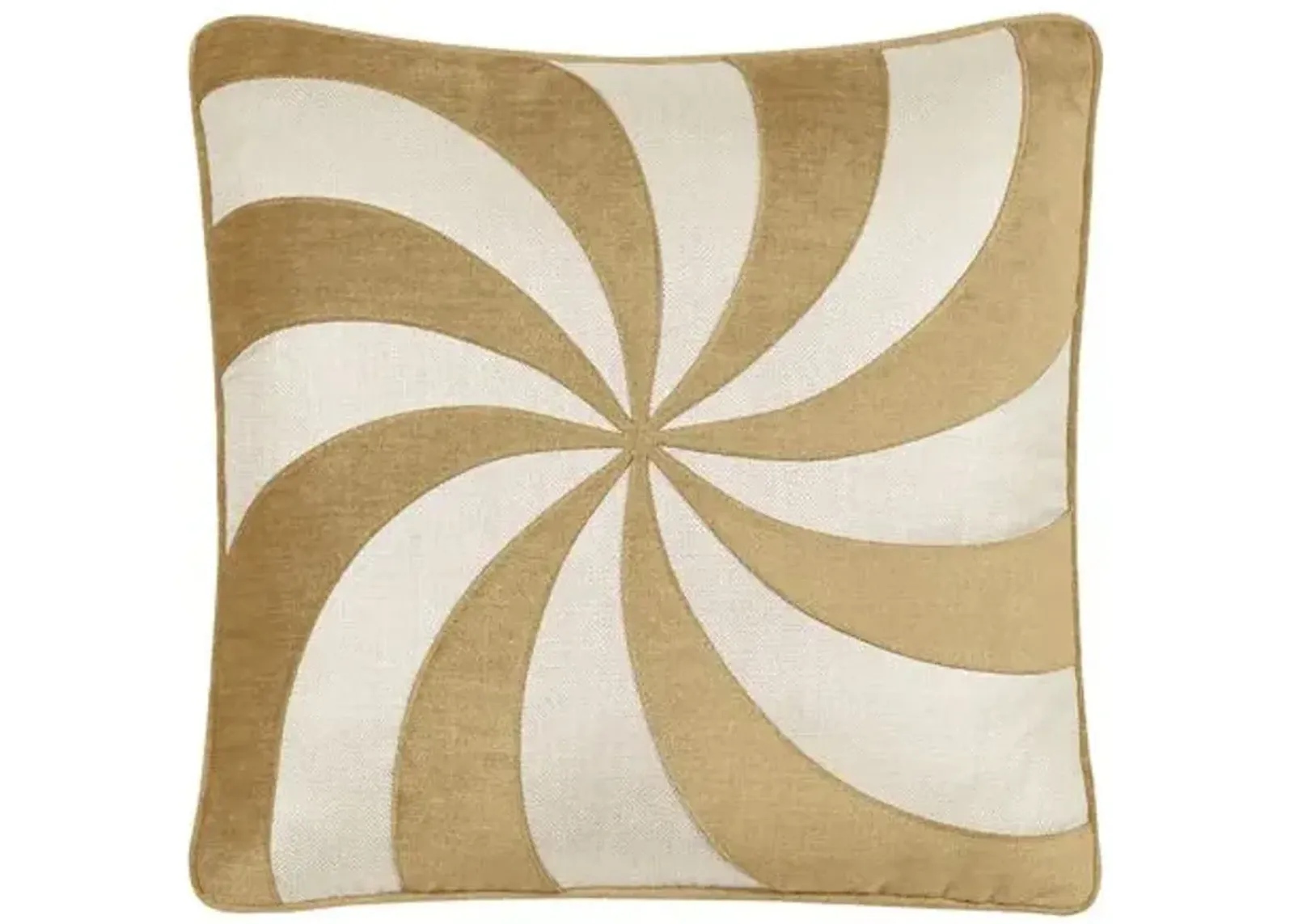 Candy Swirl Metallic Velvet Pillow - Gold