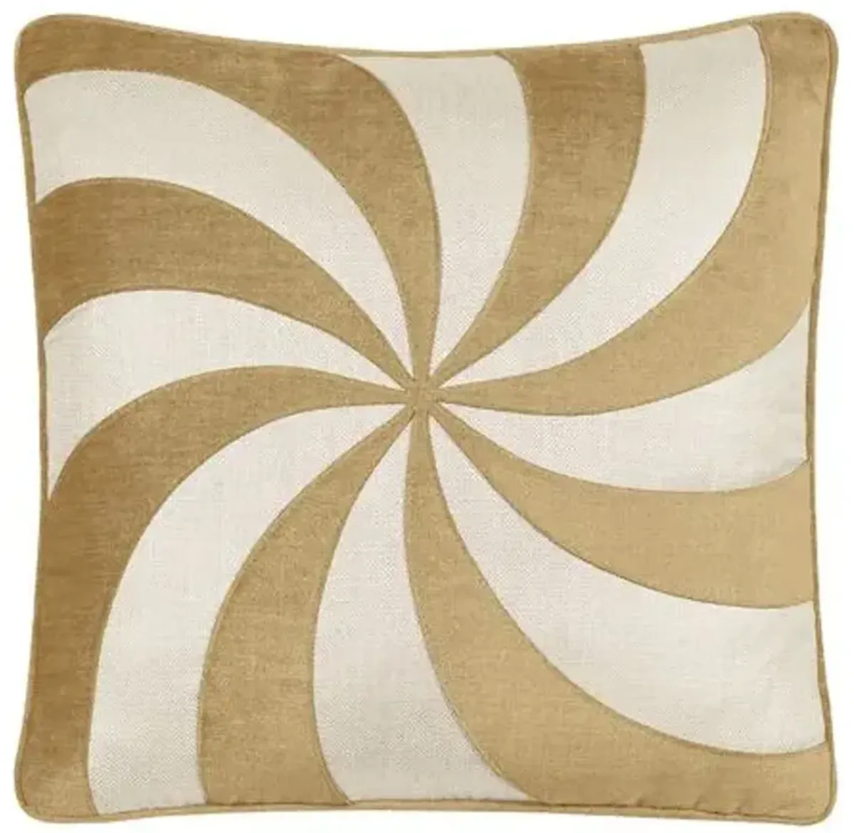 Candy Swirl Metallic Velvet Pillow - Gold