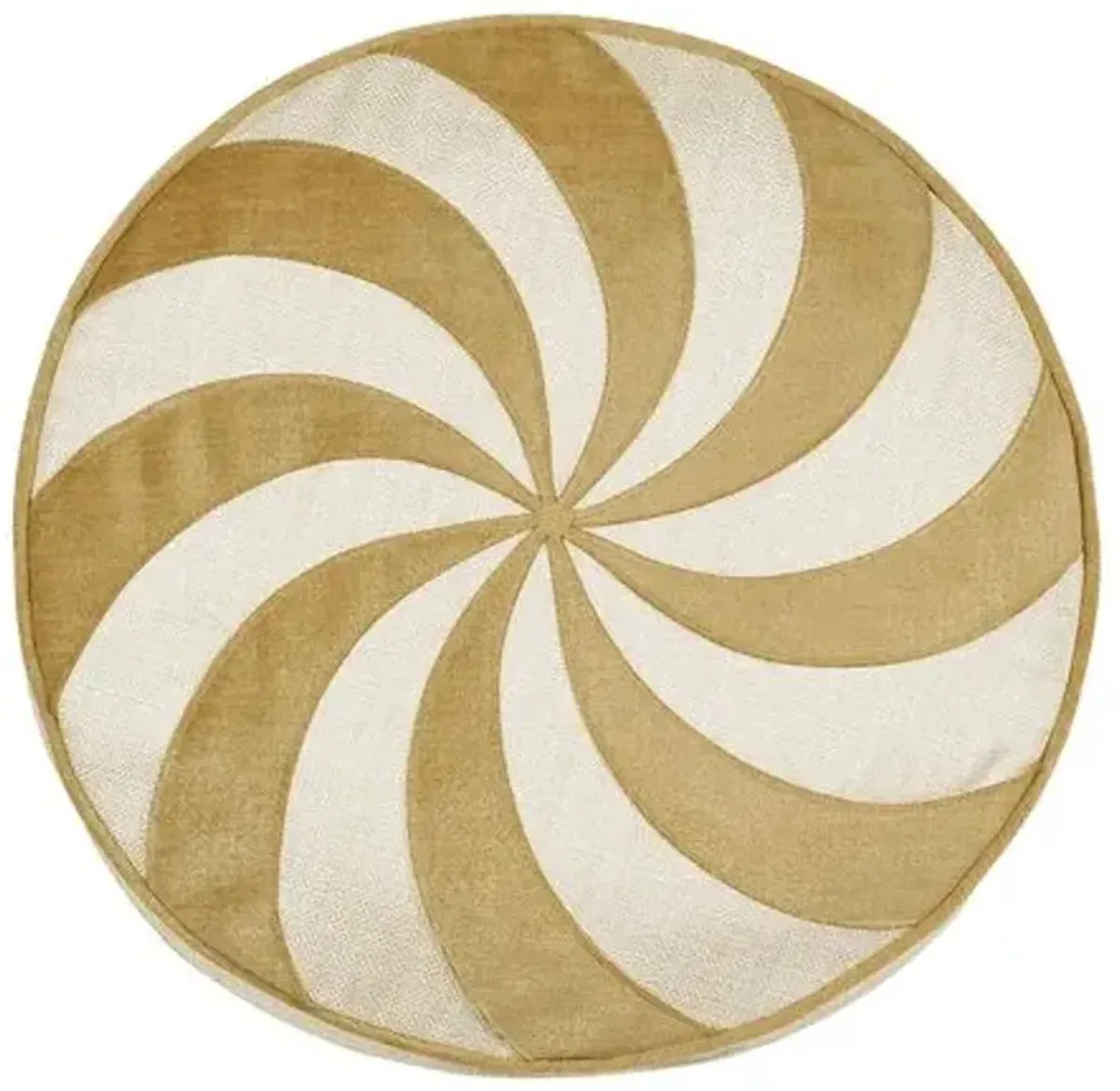 Candy Swirl Metallic Velvet Disc Pillow - Gold