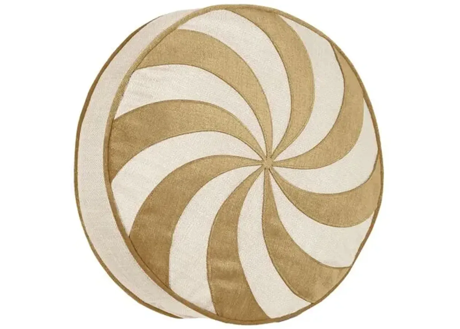 Candy Swirl Metallic Velvet Disc Pillow - Gold