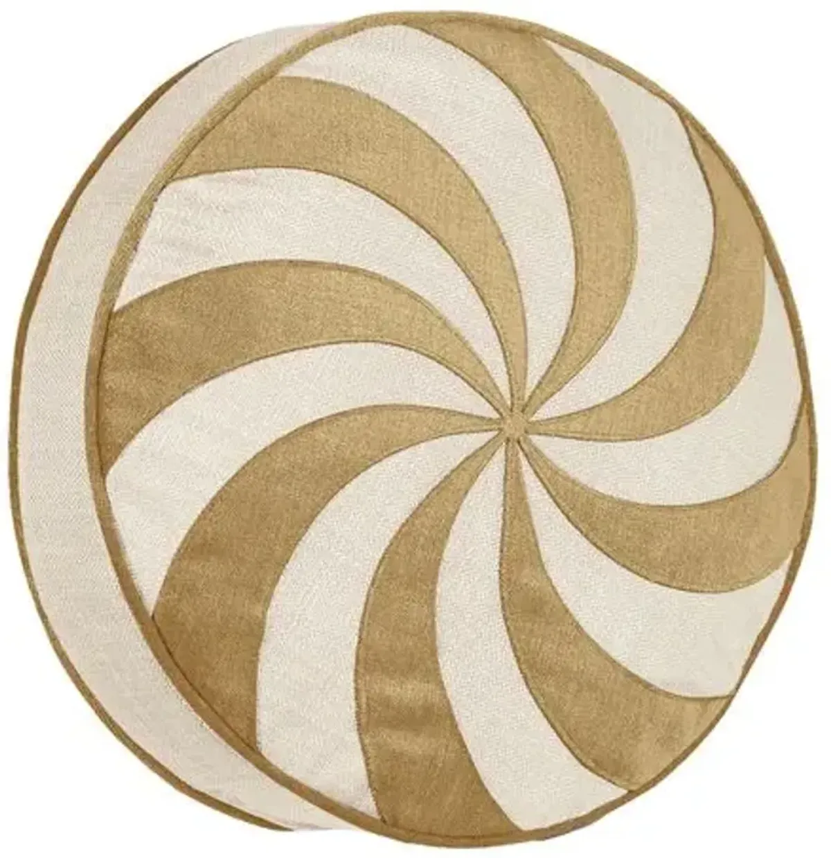 Candy Swirl Metallic Velvet Disc Pillow - Gold