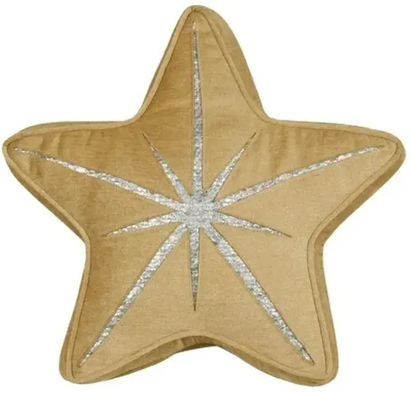 Candy Metallic Velvet Star Pillow - Gold