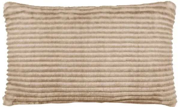 Candy Faux Fur Lumbar Pillow, Tan