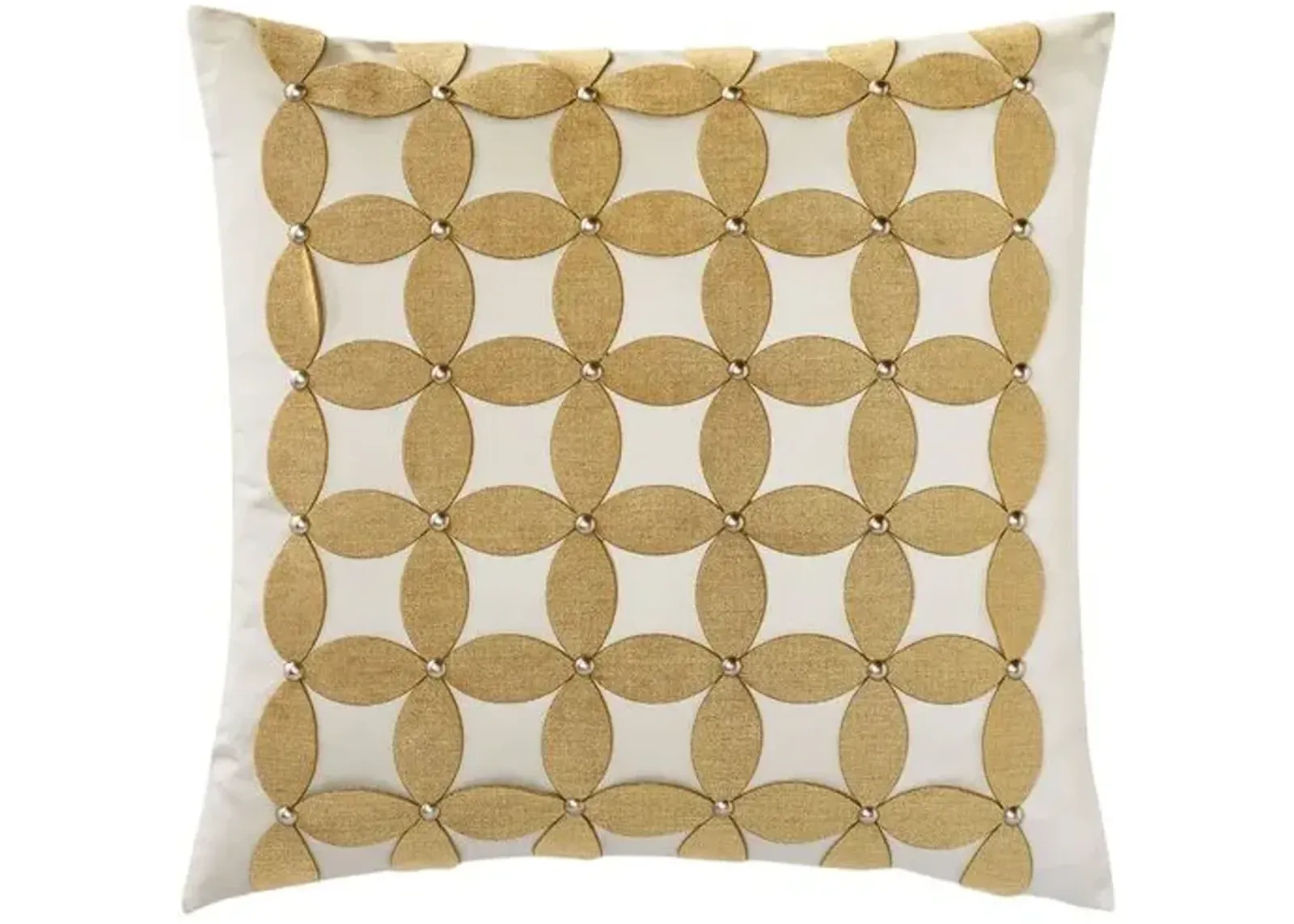 Candy Metallic Laser Cut Applique Pillow - Gold