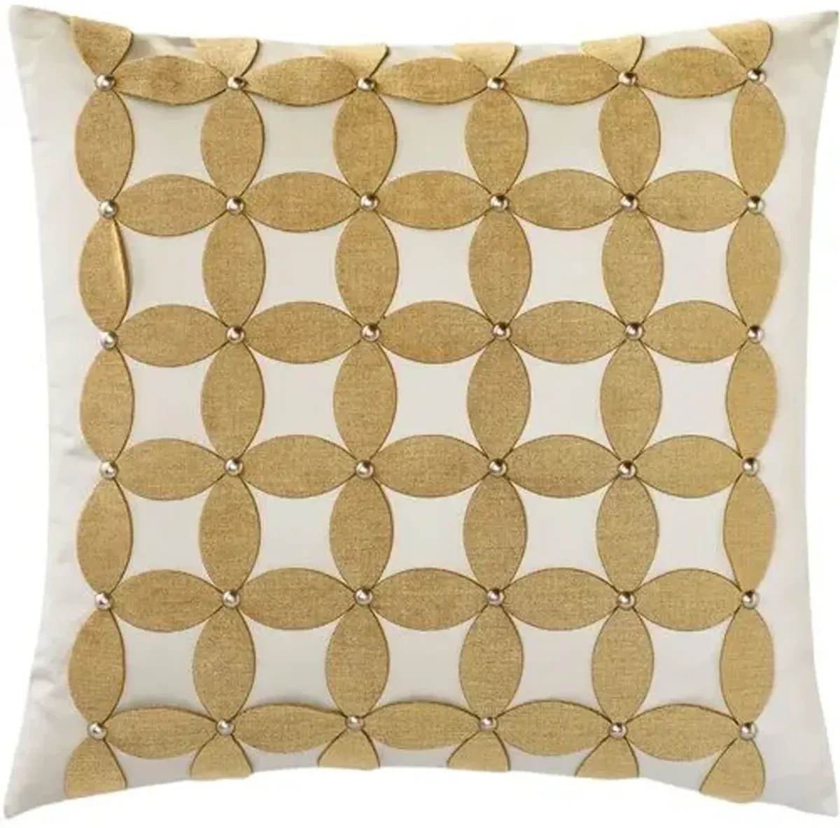 Candy Metallic Laser Cut Applique Pillow - Gold