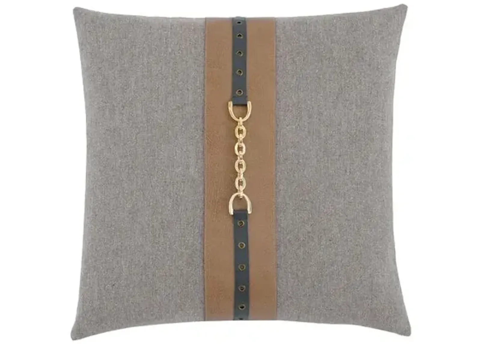 Carrie Buckle Pillow - Stone/Tan