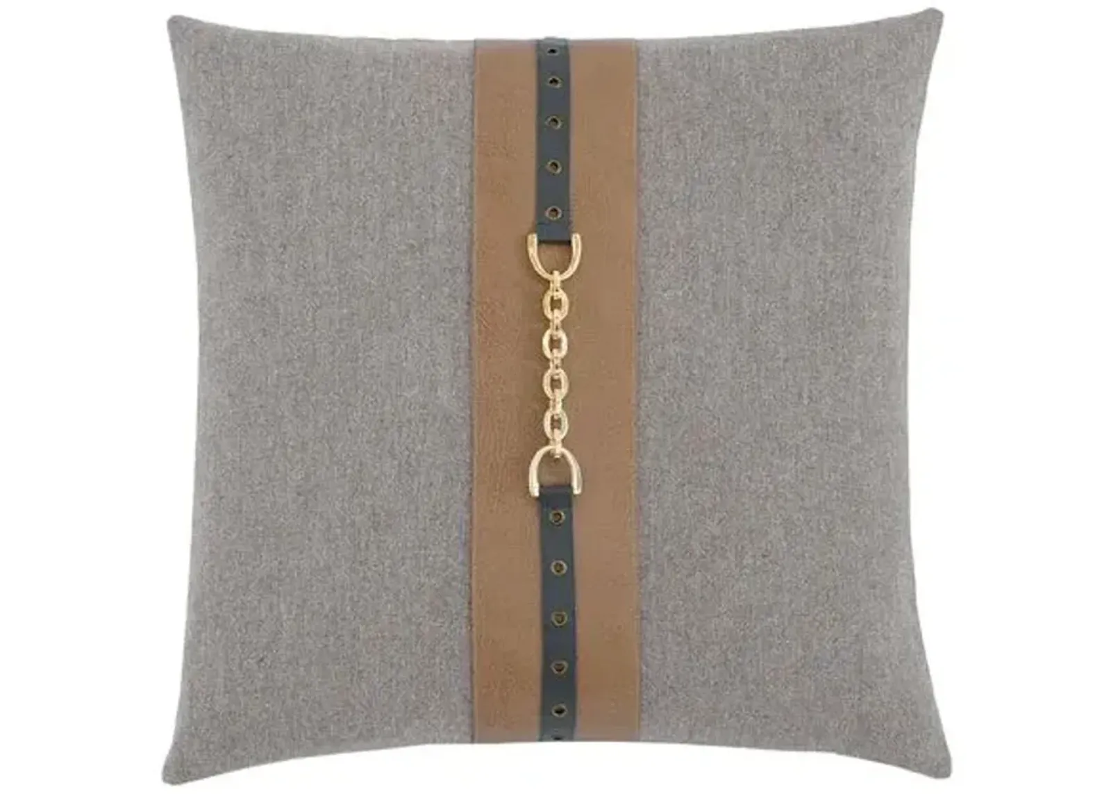 Carrie Buckle Pillow - Stone/Tan