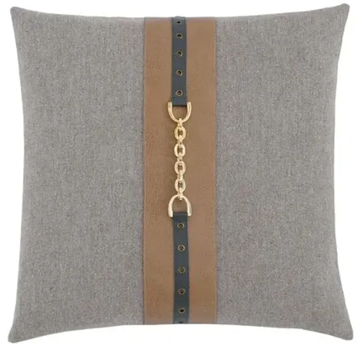 Carrie Buckle Pillow - Stone/Tan