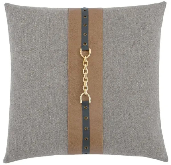 Carrie Buckle Pillow, Stone/Tan