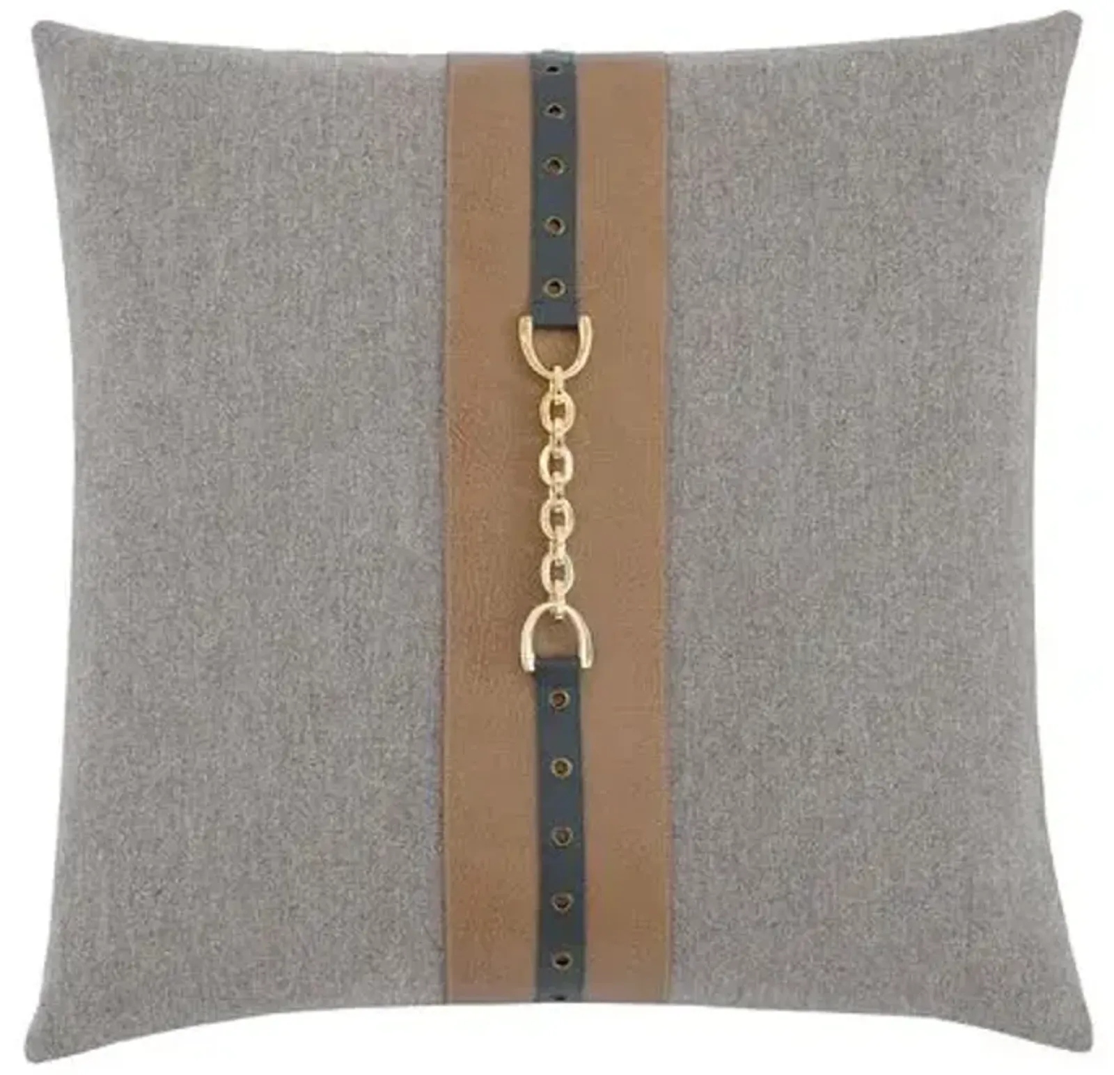 Carrie Buckle Pillow - Stone/Tan