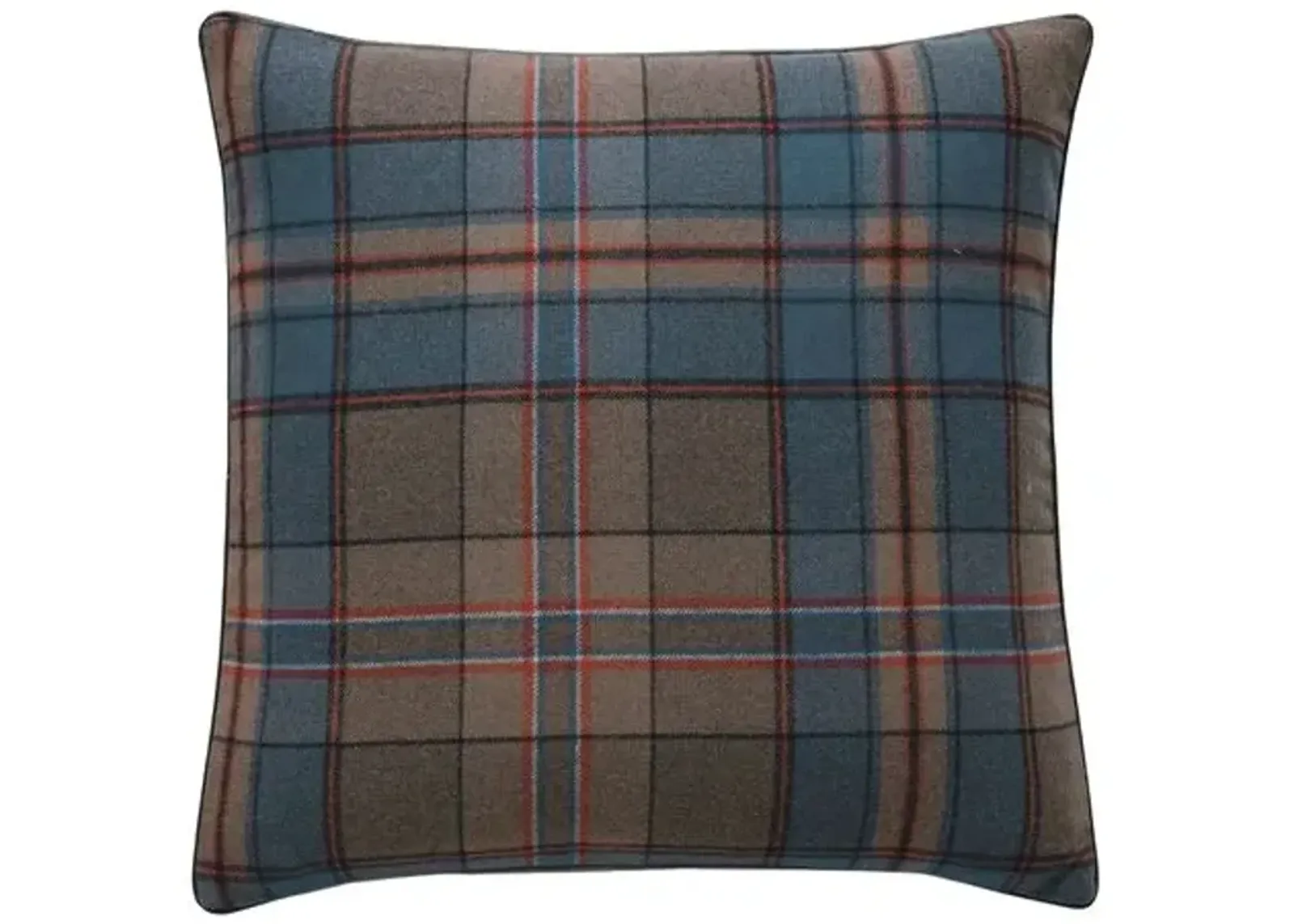 Carrie Plaid Pillow - Ruby/Navy