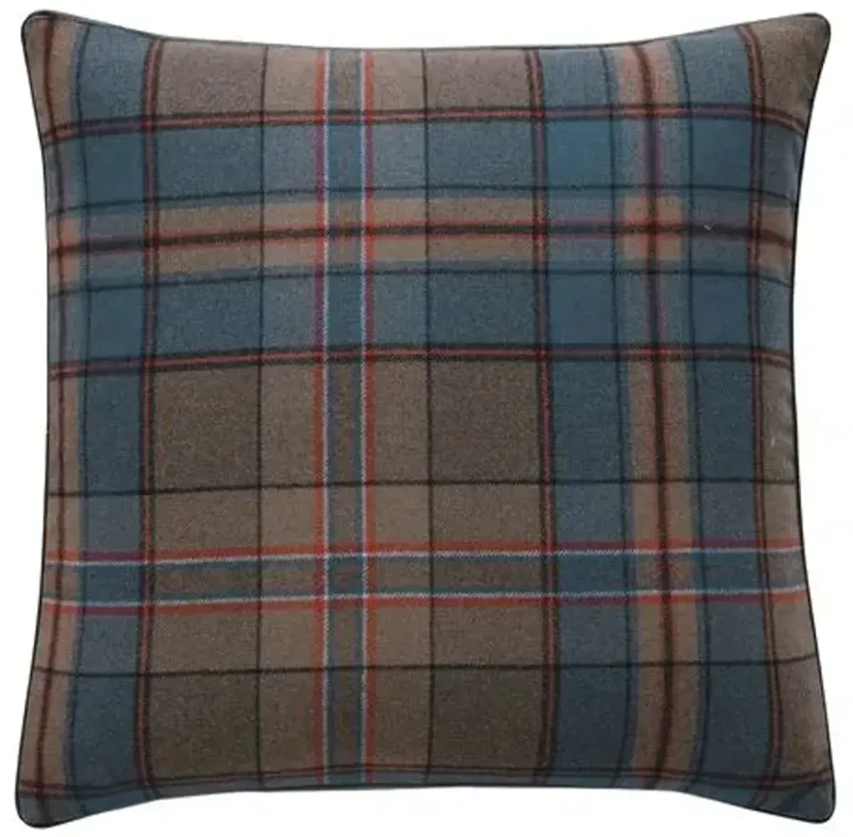 Carrie Plaid Pillow - Ruby/Navy