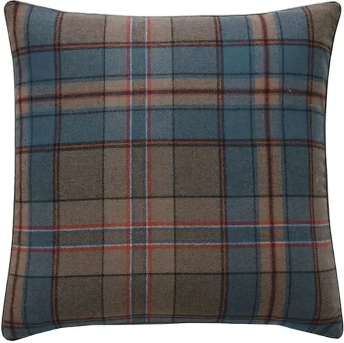 Carrie Plaid Pillow - Ruby/Navy