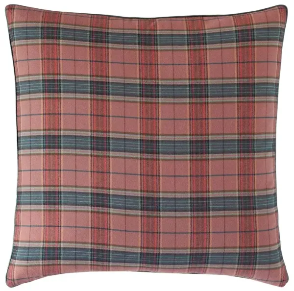 Carrie Plaid Pillow, Red/Charcoal