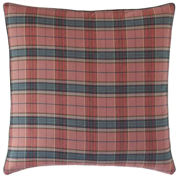 Carrie Plaid Pillow, Red/Charcoal