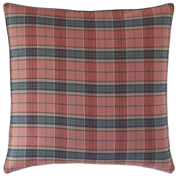 Carrie Plaid Pillow, Red/Charcoal