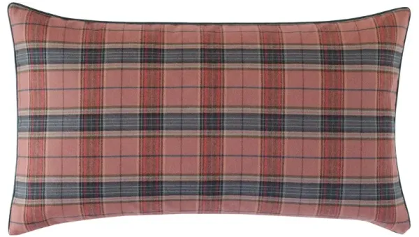Carrie Plaid Lumbar Pillow - Red/Charcoal