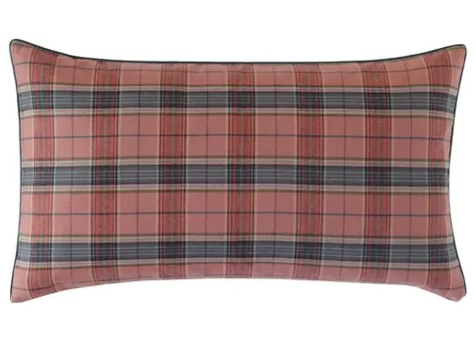 Carrie Plaid Lumbar Pillow - Red/Charcoal