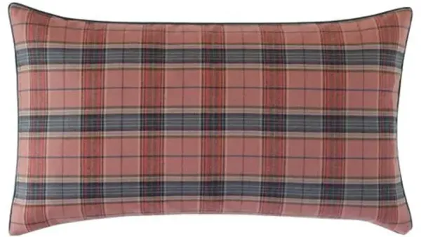 Carrie Plaid Lumbar Pillow - Red/Charcoal