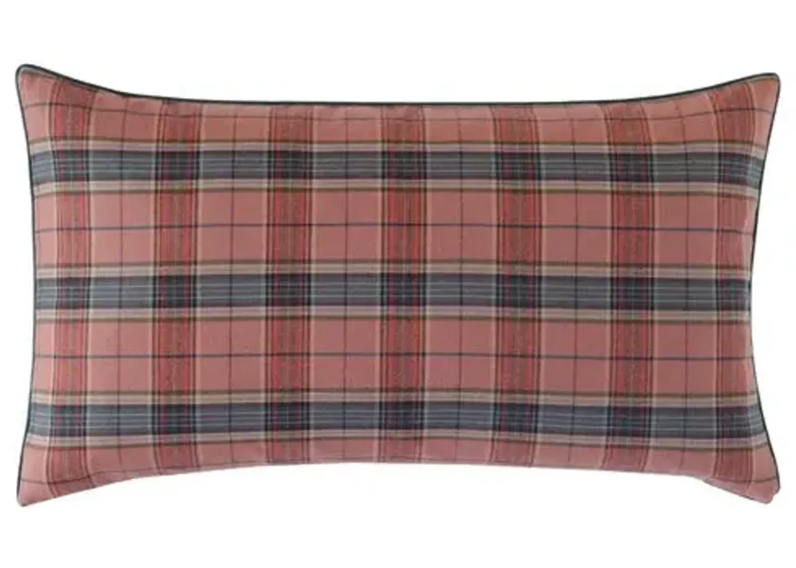 Carrie Plaid Lumbar Pillow - Red/Charcoal