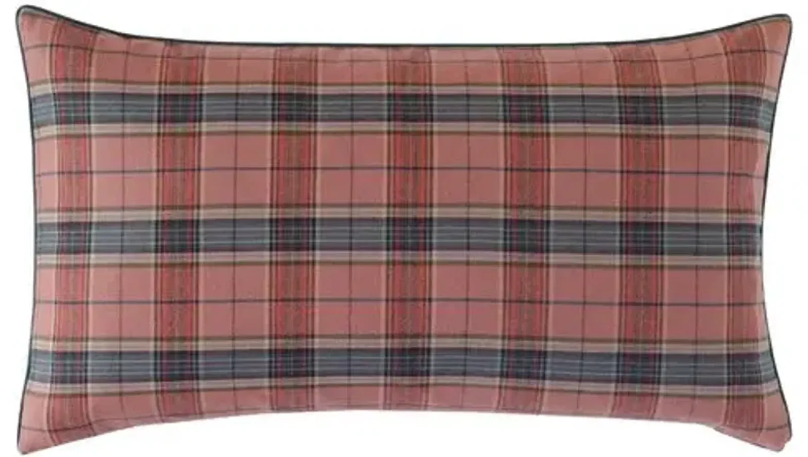 Carrie Plaid Lumbar Pillow - Red/Charcoal