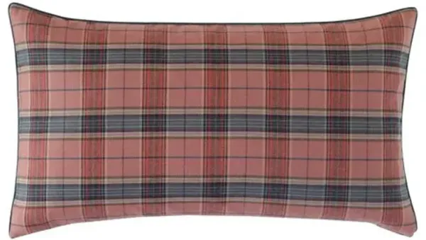 Carrie Plaid Lumbar Pillow - Red/Charcoal