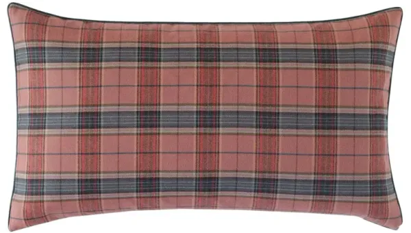 Carrie Plaid Lumbar Pillow, Red/Charcoal