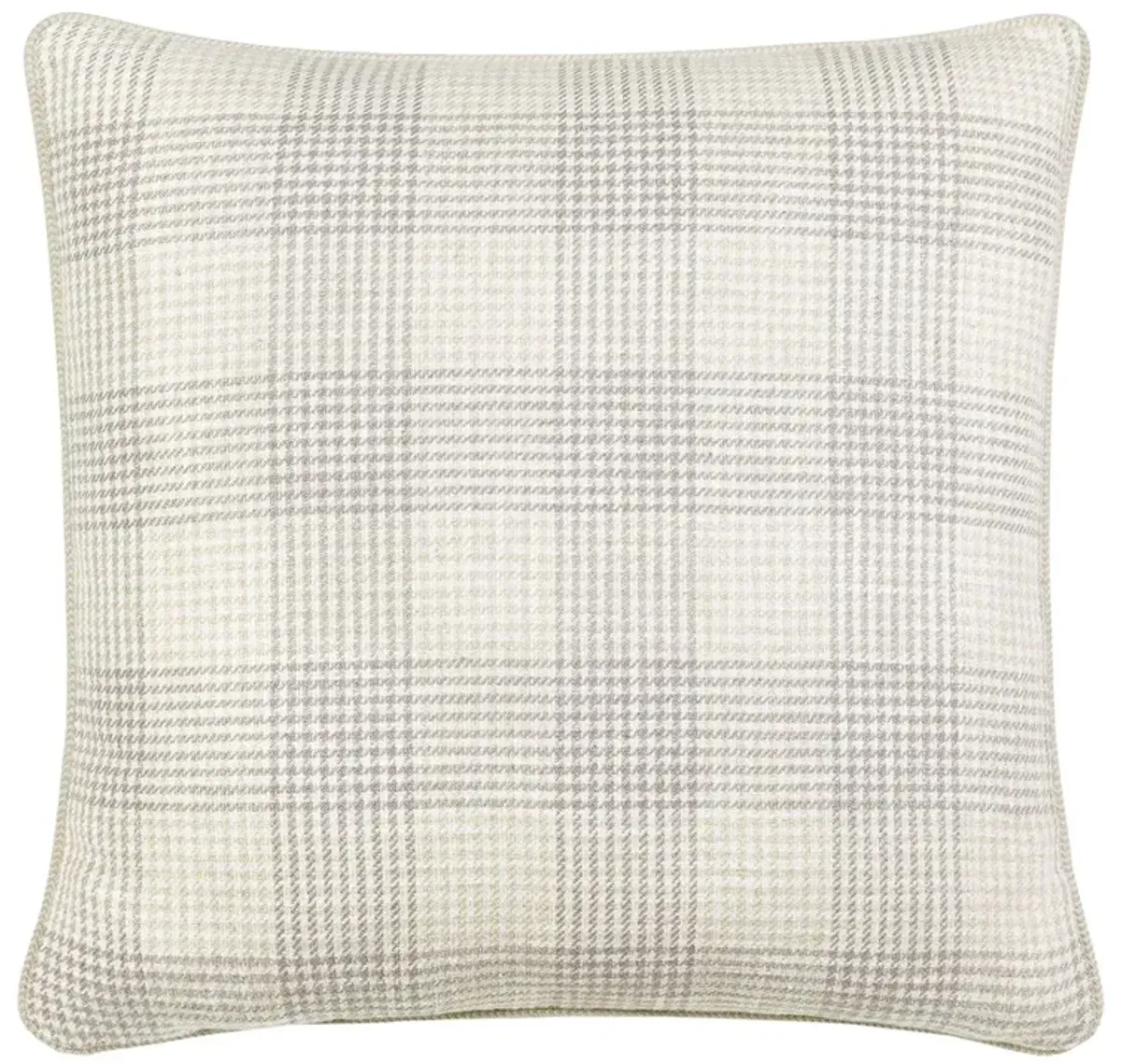 Harlen Houndstooth Check Pillow, Ivory