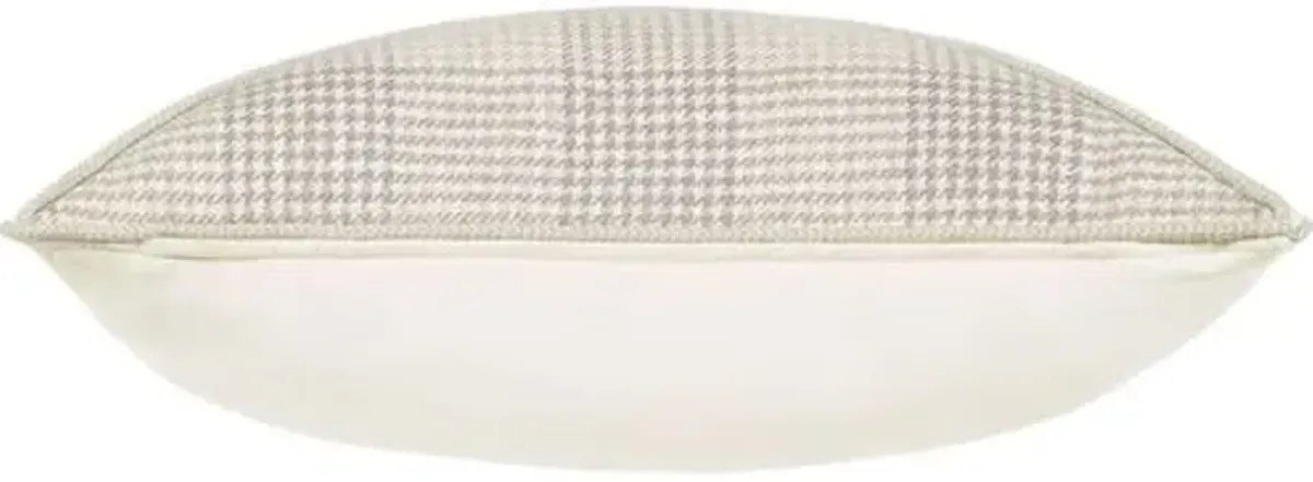 Harlen Mitered Houndstooth Check Pillow - Ivory