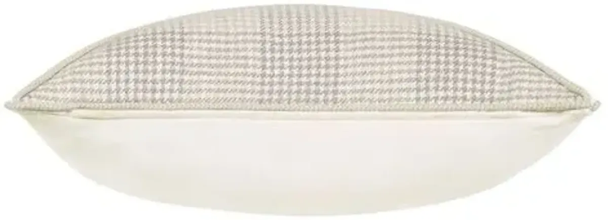 Harlen Mitered Houndstooth Check Pillow - Ivory