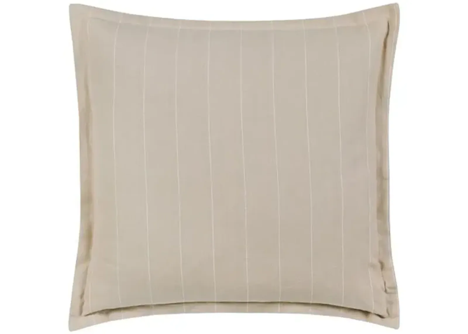 Harlen Pinstripe Flange Pillow - Latte/Ivory