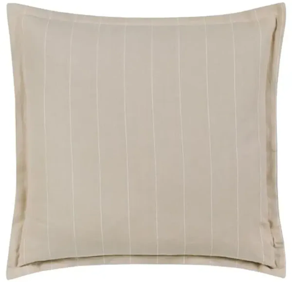 Harlen Pinstripe Flange Pillow - Latte/Ivory